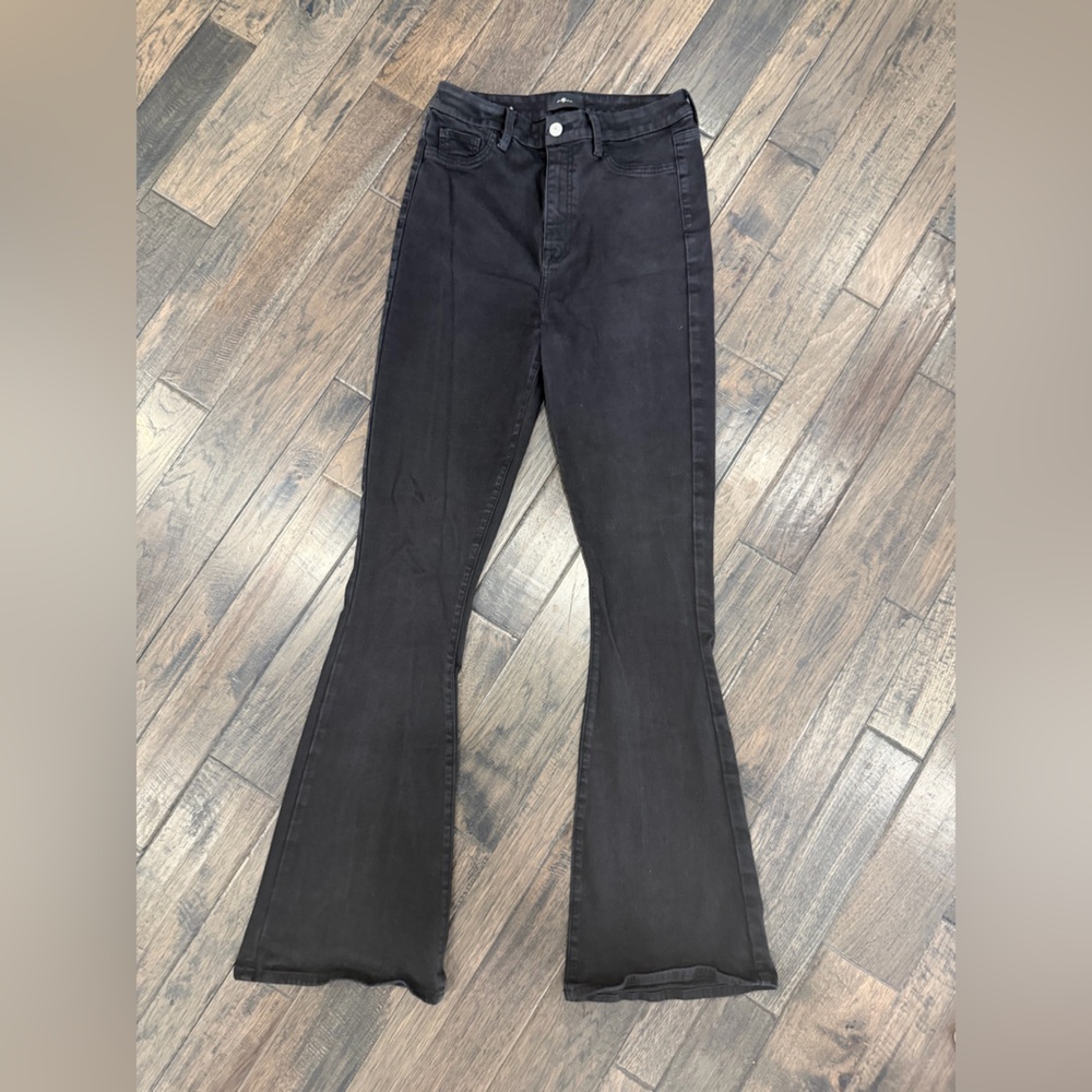 7 For All Mankind Black Bootcut Jeans Size 29 Stretch